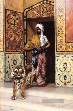 Die Paschas Lieblings Tiger Araber Maler Rudolf Ernst Ölgemälde